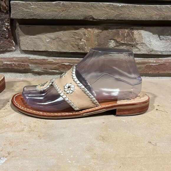 Jack Rogers Westport Navajo Glazed Biscuit Flats Whipstitch - Picture 2 of 6